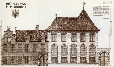 Emile van Averbeke (1876-1946), Ontwerp voor de restauratie van de gevel van het Rubenshuis, 