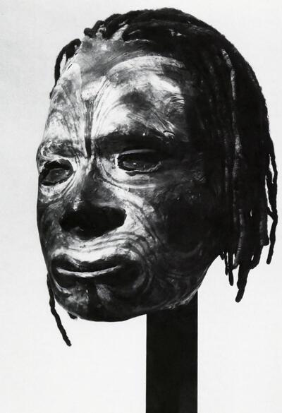 10. Voorouderschedel. Papoea Niugini, Oost-Nieuw-Guinea, Sepik-gebied, Yatmul. Etnografisch Museum Antwerpen