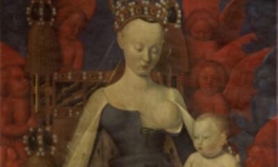 Jean Fouquet Madonna met Jezuskind, door engelen omgeven