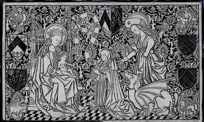 Wrijfprent van de fundatieplaat van Marguerite d’Escornaix, abdis van Nijvel († 1462)