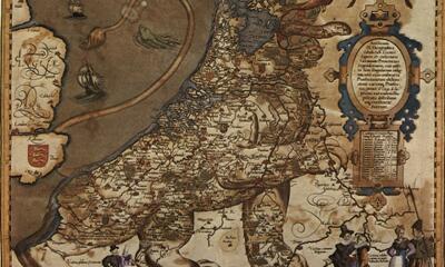 Petrus Kaerius, kaart Leo Belgicus uit de atlas 'Germania inferior'