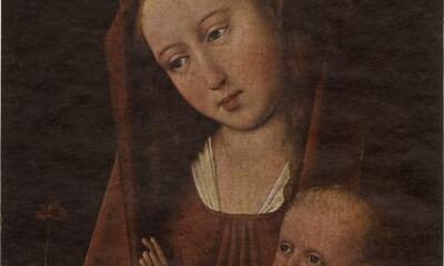 Meester van de Magdalenalegende - Madonna met de anjer