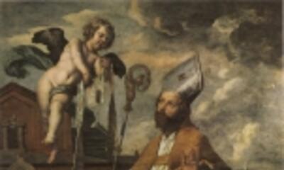 Theodoor van Loon St. Hubertus ontvangt de stool