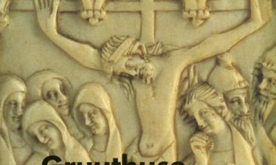 Christus aan het kruis snijwerk in ivoor of albast