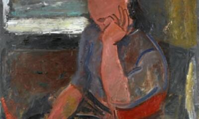 Een werk van Gust De Smet dat in het atelier is achtergelaten na de dood van de weduwe van de schilder.