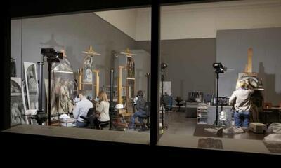 Het restauratieatelier in het Museum voor Schone Kunsten, Gent © Jean-Luc Elias, KIK-IRPA Brussel