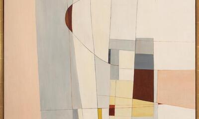 Kurt Lewy, Compositie, 1958, olieverf op doek