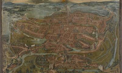 Panoramisch gezicht op Gent in 1534