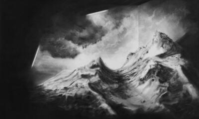 Kevin Vanwonterghem, (zonder titel), houtskool op papier, 83 x 58 cm