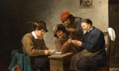 David Teniers de Jonge (1610-1690), Kaartspelers in een herberg, ca. 1644-1645, olie op paneel, collectie