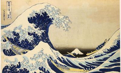 Ukiyo-e, De mooiste Japanse prenten, Katsushika Hokusai, De grote golf van Kanagawa,