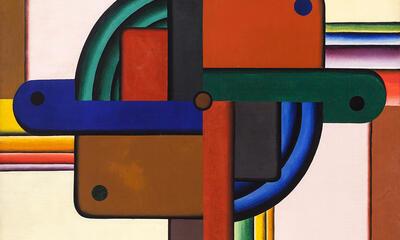 Abstracte Kunst, Pierre-Louis Flouquet, Architecture, olieverf op doek, Collectie FIBAC, Berchem