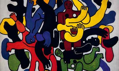 Fernand Léger, Les grands plongeurs noirs, 1944, olieverf op doek, 