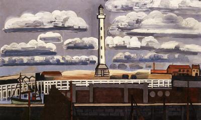 Jean Brusselmans, Vuurtoren te Oostende, 1936 , op doek,