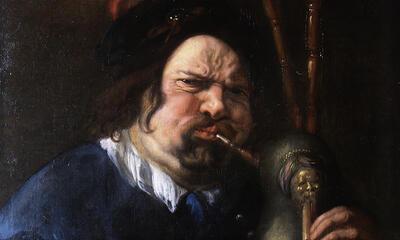 In de collectie van het Rubenshuis Jordaens' doedelzakspeler