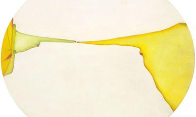 Huguette Caland, Nous deux, 1972. Oil on canvas, 67.9 x 77.5 cm. 