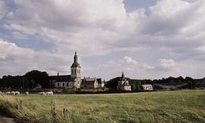 Het landschap rond het abdij van Park