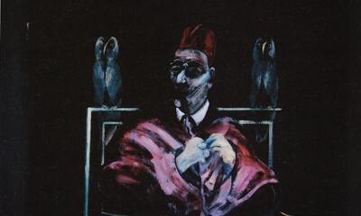 Francis Bacon, De paus met de uilen, 1958, olieverf op doek,