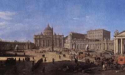 Gaspar Adriaensz-Van Wittel (ca 1652/56- 1736), Sint-Pietersplein in Rome.