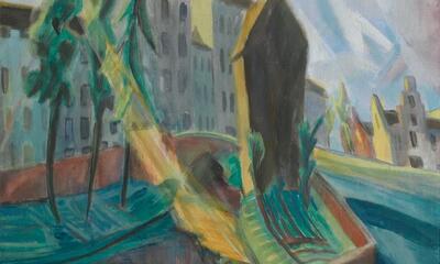 Erich Heckel, 'De Augustijnenrei in Brugge in de ochtend', 1917, MSK Gent 