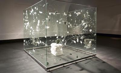 Michel François, Pavillon, 2002, glas, staal en plasticine, 
