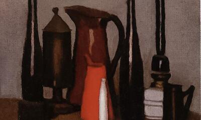 Giorgio Morandi, olieverf op doek, Stilleven