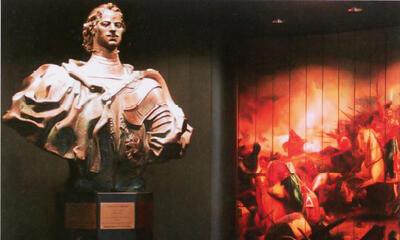 Het Borstbeeld van Peter de Grote, aan de ingang van de zaal
