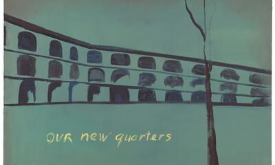 Luc Tuymans, Our New Quarters, 1986, olie op doek, 80,5 x 120 cm 