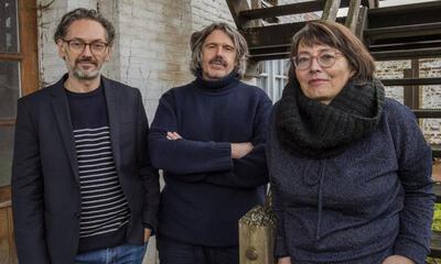 Watou 2023 - De curatoren voor het komende Kunstenfestival editie 2023 met Michaël Vandebril, Koen Vanmechelen en Edith Doove. 
