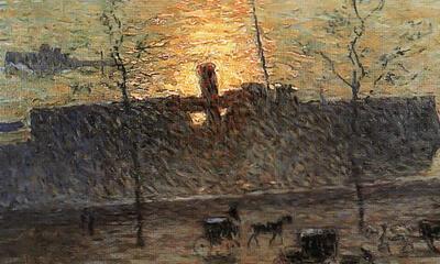 Emile Claus, Zonsondergang, Londen, 1918, olieverf op doek, privéverzameling. Foto: H. Maertens