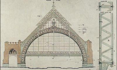 Het station van Brugge, ontworpen door architect Schadde. Neogotiek