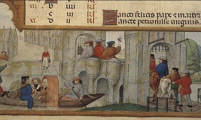 Breviarium Mayer van den Bergh, mei, fol.3v. Museum Mayer van den Bergh, Antwerpen.