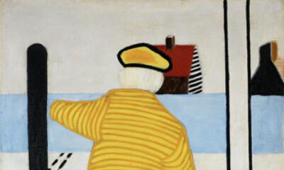 Roger Raveel Gele man met karretje olieverf op doek, 110,5 x 80,5 cm 1952 Roger Raveel Museum
