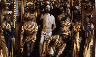 De Geseling van Christus, het Passieretabel van de Sint-Dimpnakerk te Geel . Laat-gotiek