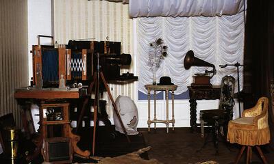 Daglichtatelier omstreeks 1900. Fotografie