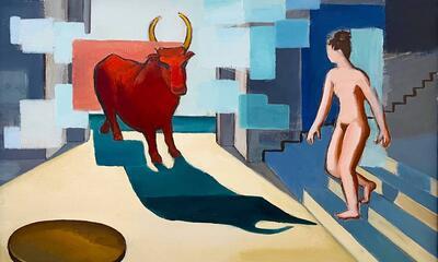 Jane Graverol, Zeus en Europa, olieverf op doek, 1953, privécollectie 