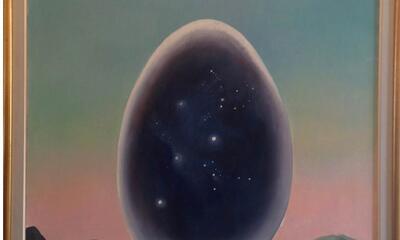Jane Graverol, Le Regard, 1973. Olie op doek, 100 x 80 cm. Privécollectie 