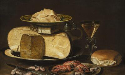 Clara Peeters, Stilleven met kazen en rivierkreeften, ca. 1615, Antwerpen, privécollectie