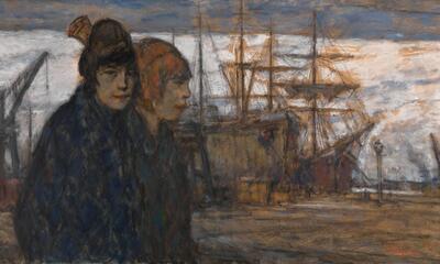 Eugeen Van Mieghem, Vrouwen aan de haven, Inv.nr. 1949, KMSKA - Collectie Vlaamse Gemeenschap