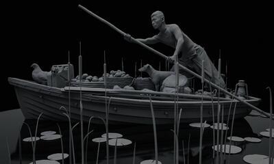 Hans Op de Beeck, The Boatman, 2020