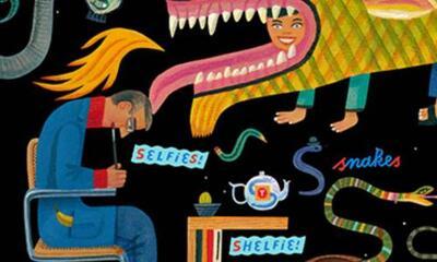 Spot jij het zelfportret van de illustrator? Illustratie: Tom Schamp