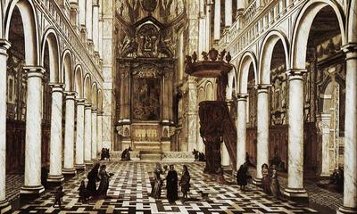 De barok in de zuidelijke Nederlanden. Willem van Ehrenberg (omstreeks 1630-1676). Het interieur van de Sint-Carolus-Borromeuskerk te Antwerpen. ca 1668.