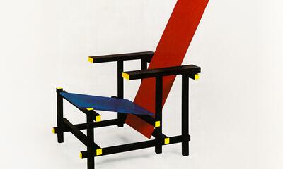 Gerrit Rietveld, Rood-blauwe stoel, ± 1918, Emiel Veranneman