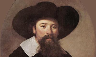 Govert Flinck, Menasse ben Israël, 1637, olieverf op paneel, 75 x 59 cm, gesigneerd en gedateerd G. Flinck, 1637. Bruikleen Mauritshuis, Den Haag