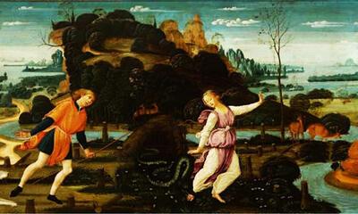 Jacopo del Sellaio (1442-1493), Orfeus en Eurydice, 