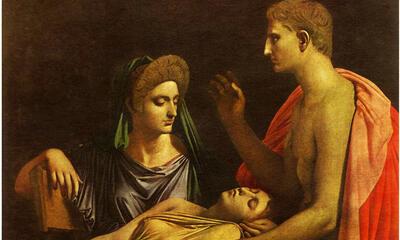 Jean Auguste Dominique Ingres (1780-1867), Vergilius leest uit de Aeneis voor óf  'Tu Marcellus eris'.