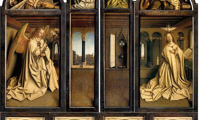 Hubrecht en Jan van Eyck, Het Lam-Godsretabel in gesloten toestand