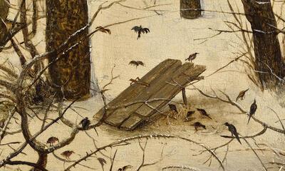 De Kijkhut: Winterlandschap met vogelknip