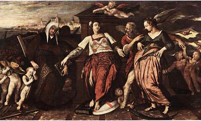 Izaak Nicolai van Swanenburgh, De Stedemaagd met de Oude en Nieuwe Neringhe