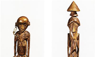 Kalkkalebassen met spatels,  Sentanimeergebied, Nieuw-Guinea